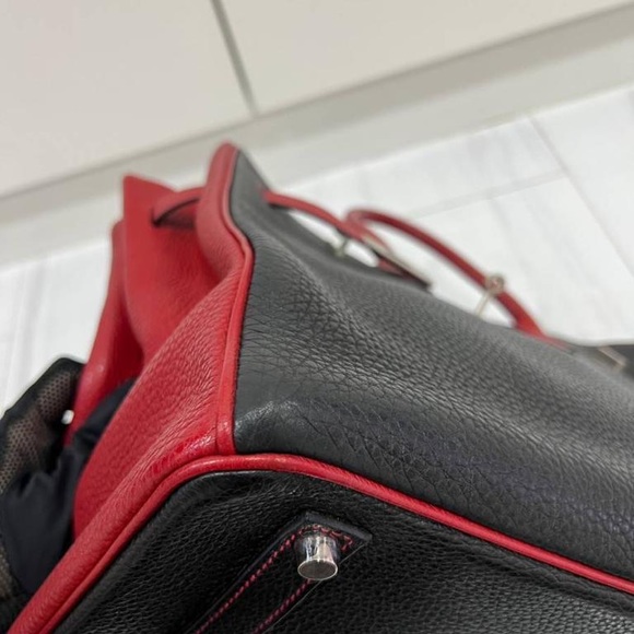 🖤❤️SOLD!!❤️🖤 HERMES BIRKIN 35 HSS BI-COLOR NOIRROUGE TOGO GARANCE BRUSHED PHW - Picture 7 of 16
